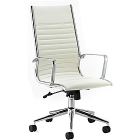 Premio White Leather Faced Manager Chair £158 - Office Furniture