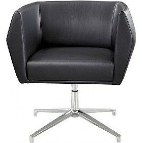 Premium HB1 4 Star Base Leather Reception Chairs £499 - Office Furniture