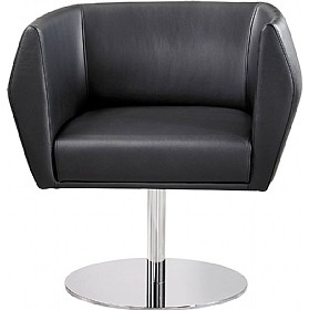 Premium HB1 Disc Base Leather Reception Chairs &pound;537 - Office Furniture