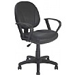 Medium Back Leather Operator Chair With Arms