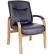 Kingston Oak Leather Visitor Chair