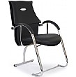 Napoli Black Leather Visitor Chair