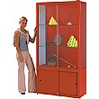 Shield Tower Display Cabinet With Cupboard