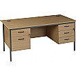 Annandale H-Leg Rectangular Desks With Double Pedestals