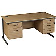 Annandale Cantilever Rectangular Desks With Double Fixed Pedestals