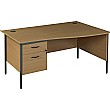 Annandale Wave H-Leg Desk With Single Fixed Pedestal