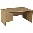 Annandale Wave Panel End Desk With Single Fixed Pedestal