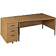 Annandale Wave H-Leg Desk With Mobile Desk End Pedestal