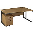 Annandale Wave Cantilever Desk With Mobile Pedestal