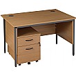 Annandale H-Leg Rectangular Desk With Low Mobile Pedestal