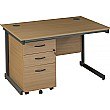 Annandale Rectangular Cantilever Desk With High Mobile Pedestal