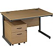Annandale Cantilever Rectangular Desk With Low Mobile Pedestal