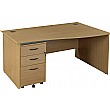 Annandale Wave Panel End Desk With High Mobile Pedestal