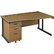 Annandale Wave Cantilever Desk With High Mobile Pedestal