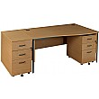 Annandale Wave H-Leg Desk With High Mobile Pedestal & Deskend Pedestal