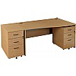 Annandale Wave Panel End Desk With High Mobile Pedestal & Desk End Pedestal