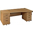 Annandale Wave Cantilever Desk With High Mobile Pedestal & Deskend Pedestal
