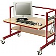 Height Adjustable Single Tier Computer Trolleys
