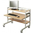 Height Adjustable Two Tier Computer Trolleys