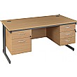 Balcary Rectangular Desk With Double Fixed Pedestals