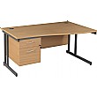 Balcary Wave Desk With Fixed Pedestal
