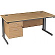 Balcary Rectangular Desk With Single Fixed Pedestal
