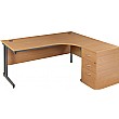 Balcary Ergonomic Desk With Mobile Desk End Pedestal