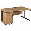 Balcary Wave Desk With Mobile Pedestal