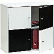 Black & White 1 Shelf Cupboard with Checkerboard Effect Doors