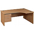Balcary Panel End Ergonomic Desk With Single Fixed Pedestal