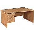 Balcary Panel End Wave Desk With Fixed Pedestal