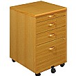 Wood Veneer 4 Drawer Pedestal