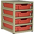 Gratstack Single Column Unit With 4 Shallow Trays