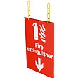 Doubled Sided Hanging Fire Extinguisher Sign