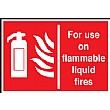 For Use On Flammable Liquid Fires Sign
