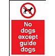 No Dogs Except Guide Dogs Sign