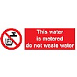 This Water Is Metered Do Not Waste Water Sign