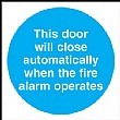 This Door Will Close Automatically When The Fire Alarm Operates