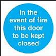 In The Event Of A Fire This Door To Be Kept Closed Sign