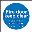 Braille Fire Exit Keep Clear