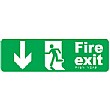 Braille Fire Exit Down Arrow Sign