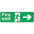Braille Fire Exit Right Arrow Sign