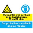 Warning This Area May Have Noise Levels Between 85 And 90db