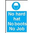 No Hard Hat No Boots No Job Sign