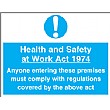 Health And Safety At Work Act 1974 Sign