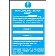 Personal Protection Policy Sign
