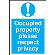 Occupied Property Please Respect Privacy Sign