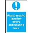 Please Remove Jewellery Before Commencing Work Sign