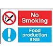 No Smoking Food Production Area Sign
