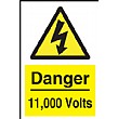 Danger 11,000 Volts Sign